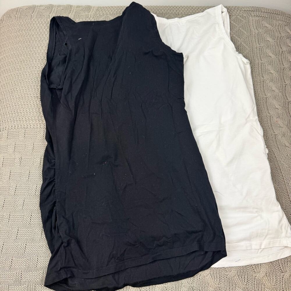Motherhood Maternity Women's Black and White Sleeveless Tank Tops ~ Small - Picture 5 of 7